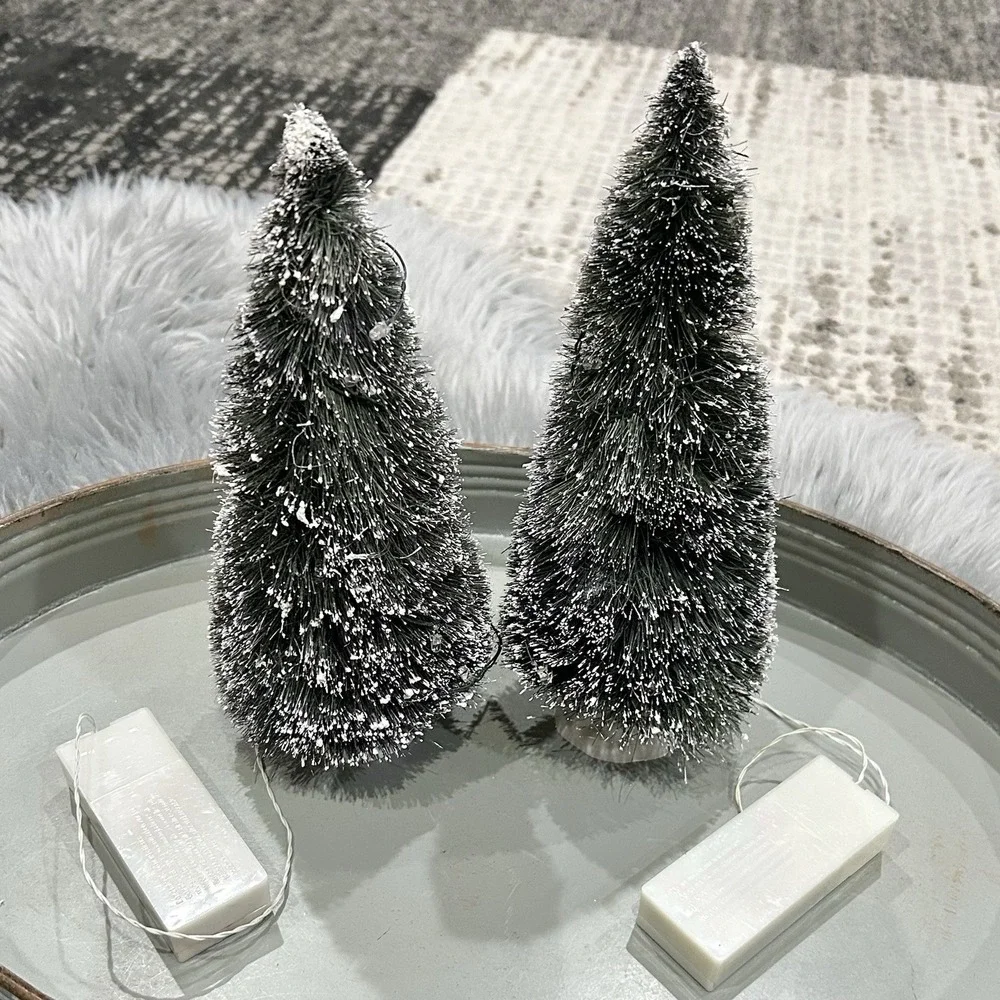 LEMAX‎ Colorful Lighted Evergreen Tree Set Of 2 Battery Operated